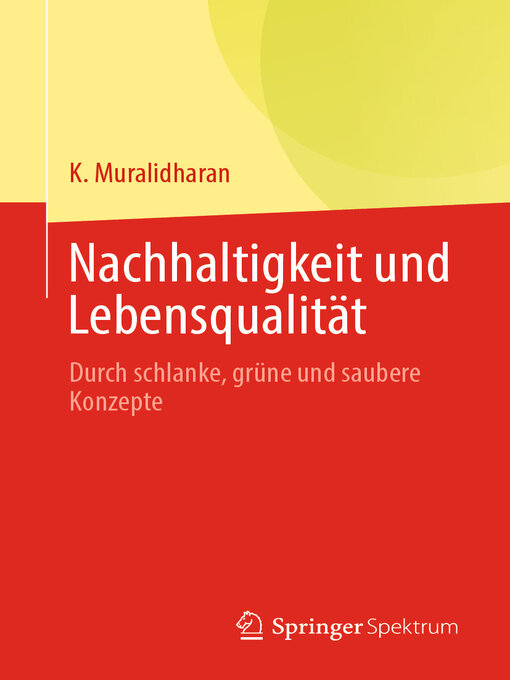 Title details for Nachhaltigkeit und Lebensqualität by K. Muralidharan - Available